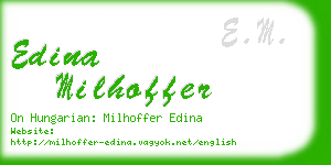 edina milhoffer business card